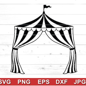 Circus Tent SVG - Circus Tent Clipart - Files for Cricut, Silhouette (svg, png, jpg, dxf, eps)