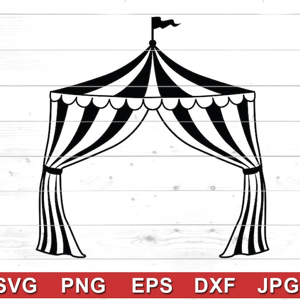 Circus Tent SVG - Circus Tent Clipart - Files for Cricut, Silhouette (svg, png, jpg, dxf, eps)
