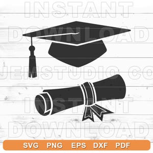 Graduation SVG - 2025 Graduation, Class of 2025 Cap and Diploma - Cricut DIY, Silhouette Cameo, Stencil, printable (svg, png, eps, dxf, pdf)