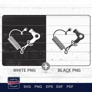 Hair Stylist Heart SVG: salondecoratiebestand (digitale download) afbeelding 2