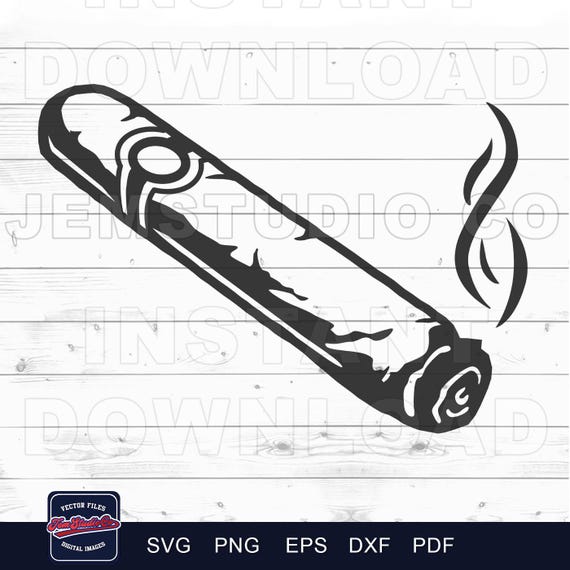 tobacco clipart black and white Cigar SVG - Lighted Cigar Smoke Burning Tobacco Nicotine ClipArt