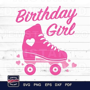 Roller Skates Birthday Girl SVG: T-shirt Design (Digital Download)