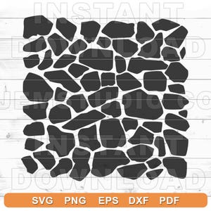 M93 Stone Wall SVG - Modello in pietra svg, Texture muro in pietra senza soluzione di continuità - File per Cricut, Silhouette, Stencil (svg, png, eps, dxf, pdf)