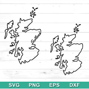 Esquema de Escocia SVG - Forma escocesa svg, Reino Unido svg - Archivos para Cricut, Archivos de corte de silueta (svg, png, eps, dxf)
