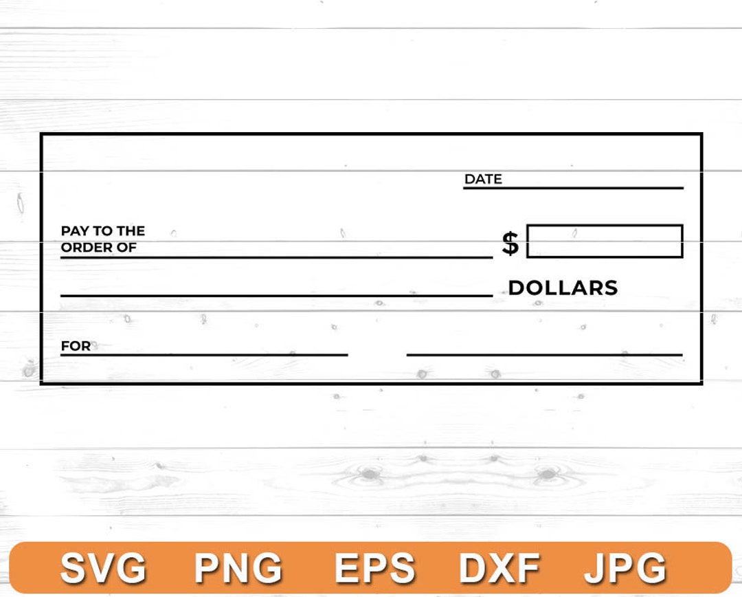 Blanko Check Template SVG Money Svg Clipart Bank Account Etsy ??sterreich