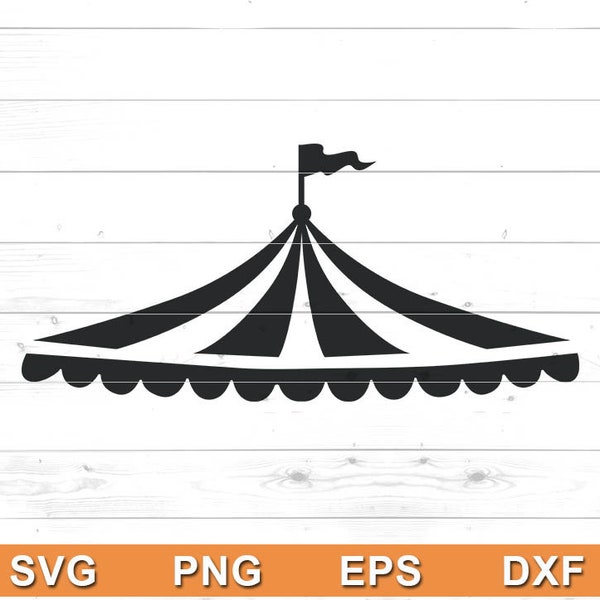 Circus Tent Carnival SVG - Circus Tent Clipart - Files for Cricut, Silhouette (svg, png, dxf, eps)