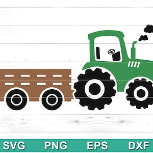 Schattig trekker Svg Png - Kid's trekker, boerderij trekker vrachtwagen svg, thema verjaardagsfeestje (svg, png, eps, dxf)