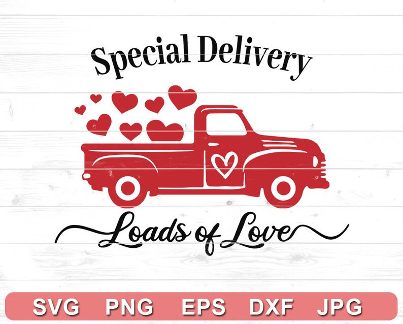 Valentines Day Red Truck Svg - Love SVG - Valentines Red Truck Clipart ...