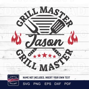 Master Grill SVG - Griller Shirt Apron Design Cut Files (Digital Download)