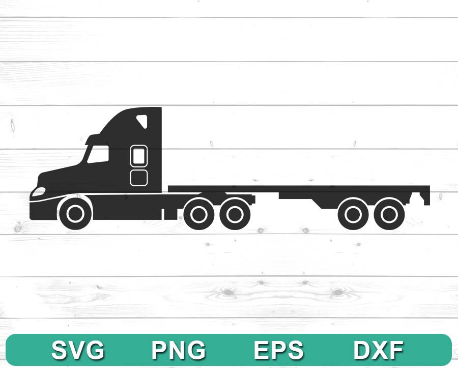 Semi Truck Flatbed SVG Truck Vector Clip Art Truck SVG - Etsy Australia