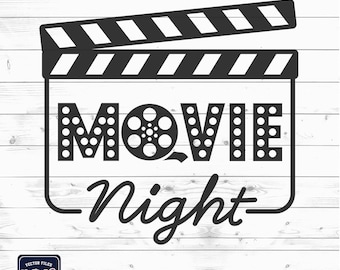 Movie Night SVG PNG - Clapperboard SVG Clipart, Cricut Cut File (Digital Download)