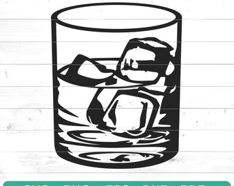 Whiskey SVG - Alcohol svg, Whiskey Glass SVG, Alcohol Clipart, Alcohol Files for Cricut, Cut Files For Silhouette (svg, png, dxf, eps)