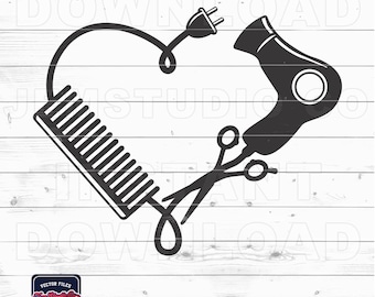 Hair Stylist Heart SVG: Salon Decor Cutting File (Digital Download)