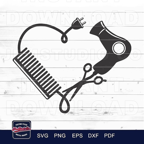 Hair Stylist Heart SVG: Salon Decor Cutting File (Digital Download)