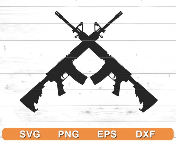 AR-15 Crossed SVG Gun Silhouette Ar-15 Vector Clipart M-16 | Etsy