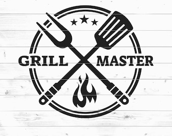 グリルマスター SVG ファイル: BBQ デザイン (デジタルダウンロード)