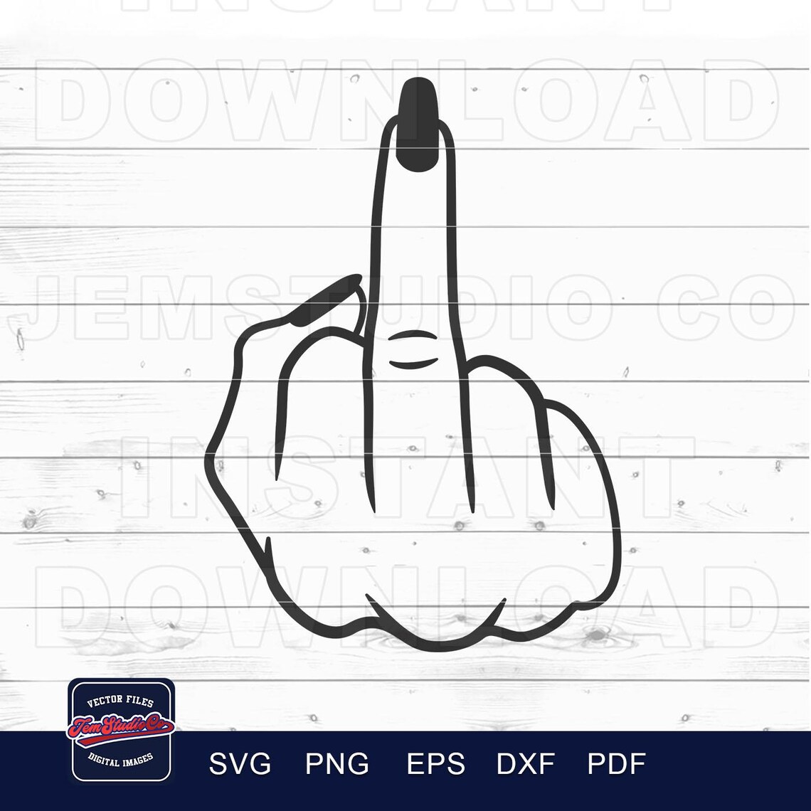 Middle Finger Hand Sign SVG: Woman's Gesture Cut File (digital Download ...