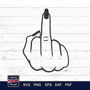 Långfinger Handtecken SVG: Kvinnans gest Klippfil (Digital Nedladdning)