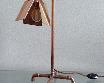 Industrial concrete copper table lamp, Industrial lamp, Table lamps, Copper lamp, Edison lamp, Concrete light, Table lamp