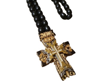 Cross Black for CAR - Rosary - Rosary - Beads - Tzbex Handmade from Armenia (save and save)