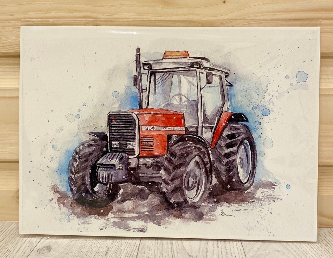 Tractor Print Massey Ferguson Watercolour Print Farmer Gift Red Tractor Home Decor Nursery Farmer Etsy UK