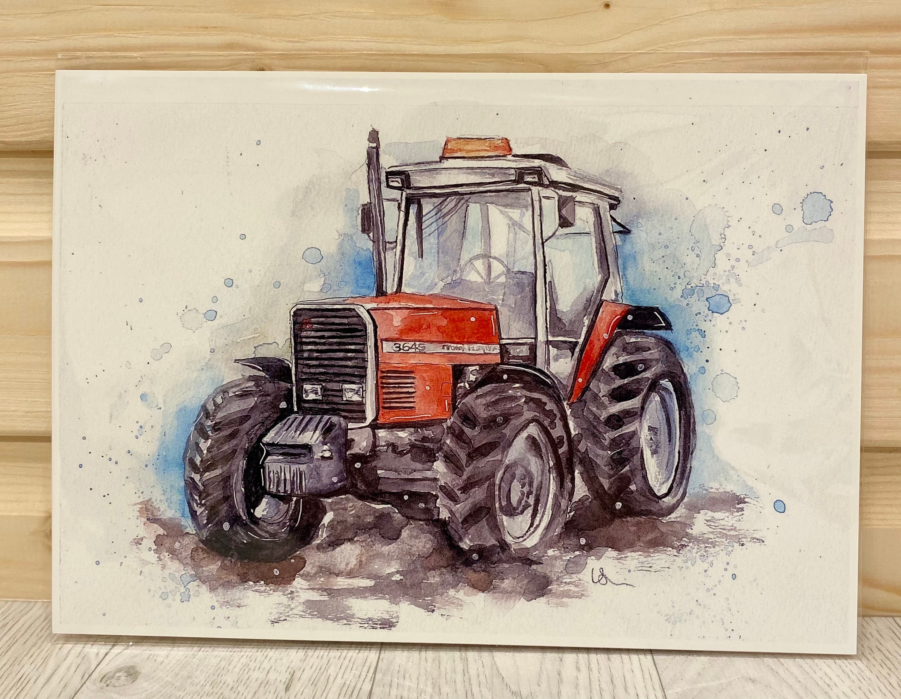 Paint one tractor stock illustration. Illustration of coloring - 104182805