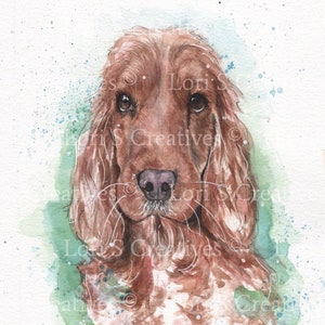 Mostrar Cocker spaniel, impresión, arte de pared, retrato de mascota, imagen de cocker spaniel, decoración del hogar