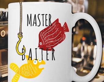 Master Baiter Fish Coffee Mug Tea Gift Her Him Novelty Naughty Laughter Funny Joke 11 Oz White Master Baiter Fish Coffee Mug Tea Gift Her Him Novelty Naughty Laughter Funny Joke 11 Oz White