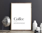 Coffee Definition Wall Art Prints Affiche Scandinave Airbnb Host Minimalist Poster Printable Wall Art Digital Download