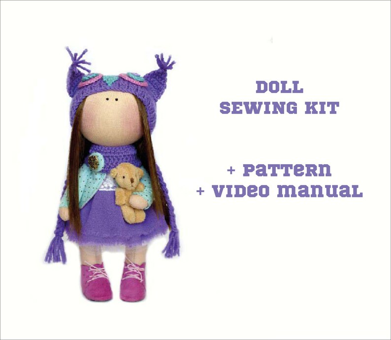 Sewing kit pattern manual Diy craft kit Soft Doll Make your Etsy