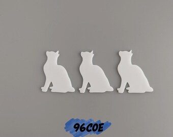 96 COE 2" Mini 3pk Precut Sitting Cat Glass Shape For Fused Stained Glass and Mosaic Crafts Glass Art Supplies Pet Animal Lover Cat Lady