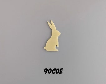 90 COE 2 1/2" Precut Glass Rabbit For Fused Stained Glass and Mosaic Crafts Glass Art Supplies Easter Bunny Holiday Decoration Waterjet Cuts