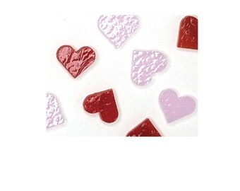 90 COE Glass Heart Precut 5 pack for Fused Glass Mosaics and Stained Glass Artists Various Sizes and Colors Glass Waterjet Cutouts