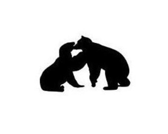 90 COE Two Bears Playing Glass Precut for Fused Glass Mosaics and Stained Glass Artists Glass Craft Supplies Forest Life Themed Cutout