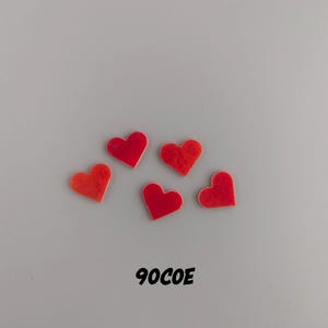 90 COE 1/2&quot; to 2&quot; Glass Heart Precut 5 pack Fused Glass Mosaics and Stained Glass Artists Various Sizes and Colors Glass Waterjet Cutouts