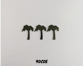 90 COE Mini Palm Tree Glass Precuts – 2" Palm Trees, 3 Pack – Bullseye Fusing Glass Shapes for Fused Glass, Mosaic & Stained Glass