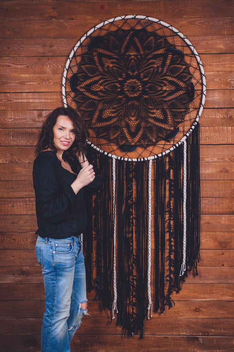 Extra Large Dream Catcher Black Dream Catcher Black Etsy