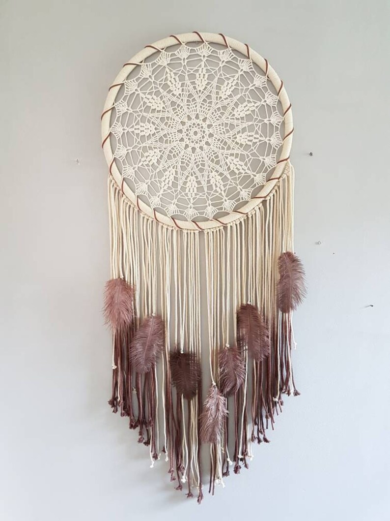 Feather Dream Catcher Lace Dream Catcher Big Dream Catcher Etsy