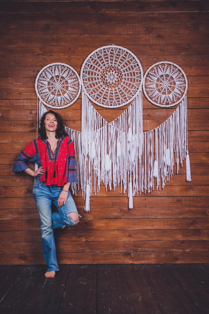 Dreamcatcher backdrop extra large dream catcher wall hanging Etsy
