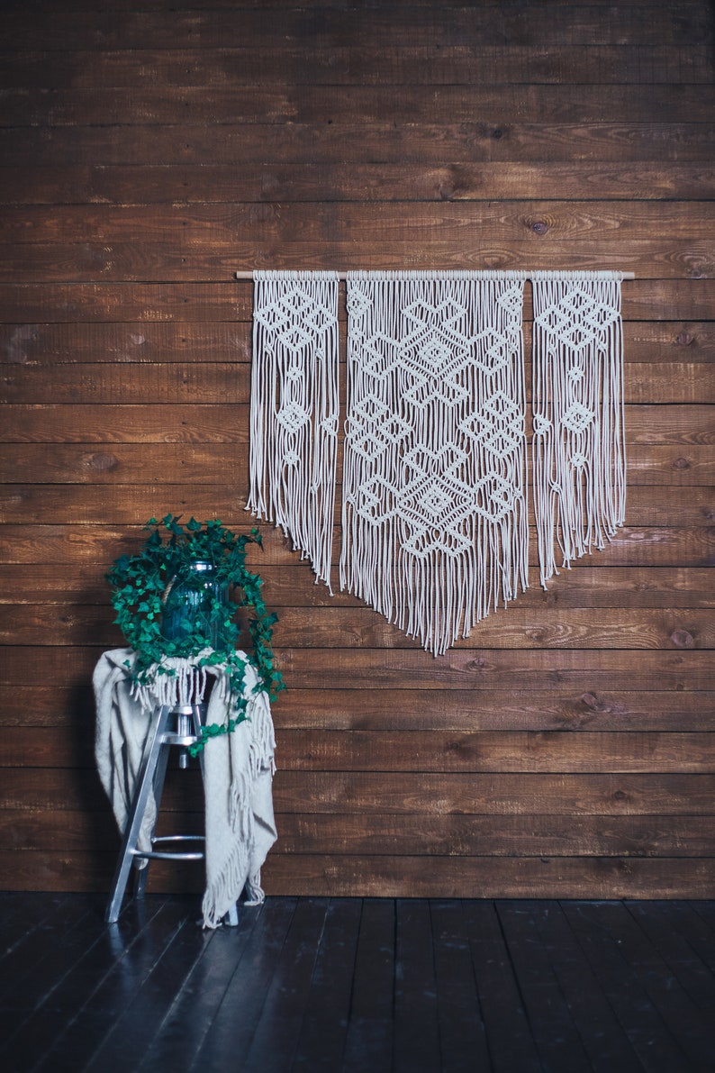 Large woven wall hanging mid century wall hanging modern Etsy