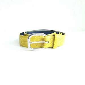 Leather belt/Joop!/Italy/Yellow/Crocodile print