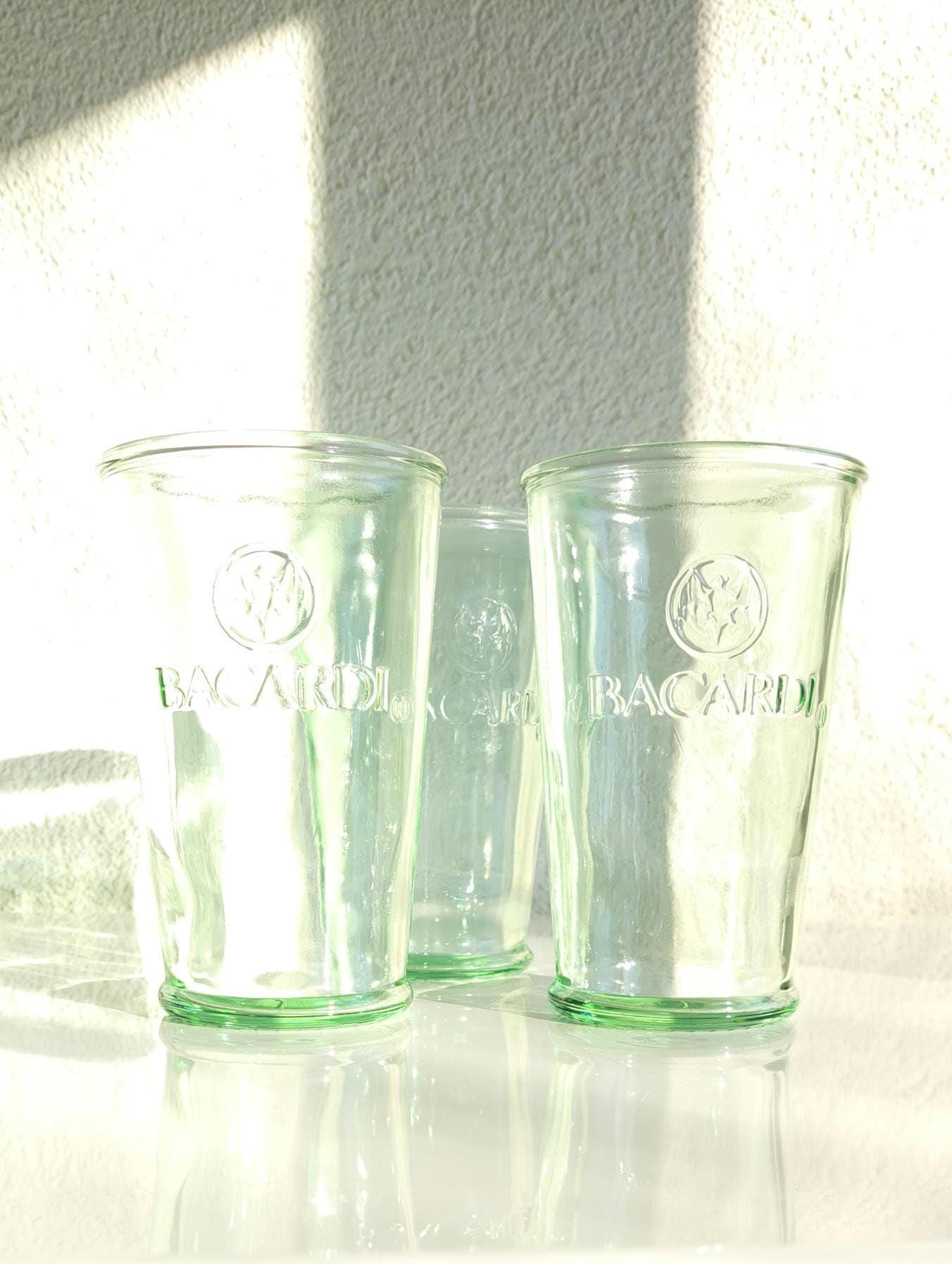 Vintage Bacardi glass/Cocktail glass/ mint green/Bacardi logo/