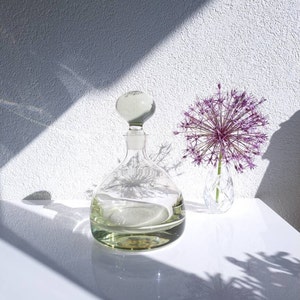 Vintage decanter/ crystal glass/ with stopper