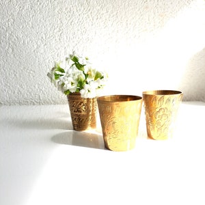 Brass flower pots/ Made in India/ Engraved/flower pattern