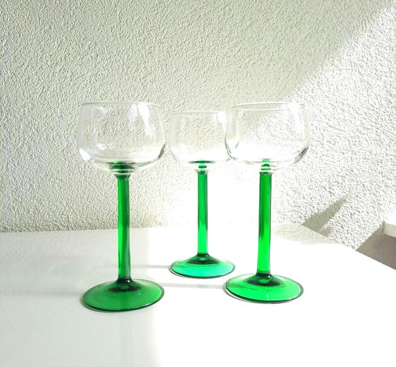 Luminarc Frankreich/Weingläser/grüner Fuß/gerader Stiel