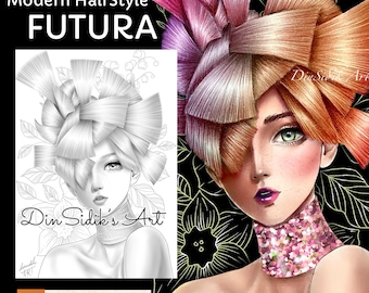 Modern Hairstyle FUTURA coloring page by DinnySidik