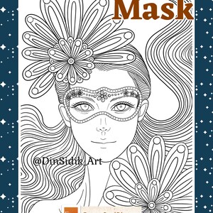 Beautiful Mask coloring page by Dinny Sidik DinSidik image 3