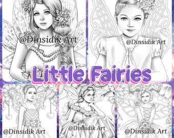 Little Fairies, coloring bundle pack by DinnySidik