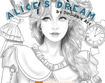Alice’s Dream Coloring Page by DinnySidik (Dinsidik)