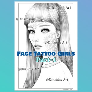 Face Tattoo Girls, part-1 5 printable coloring pages image 6